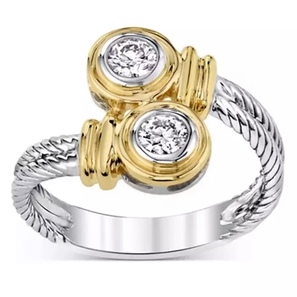 New- Super Cute Fashion Wrap Two Tone Ring - Picture 2 of 5